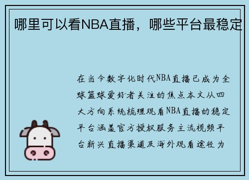 哪里可以看NBA直播，哪些平台最稳定